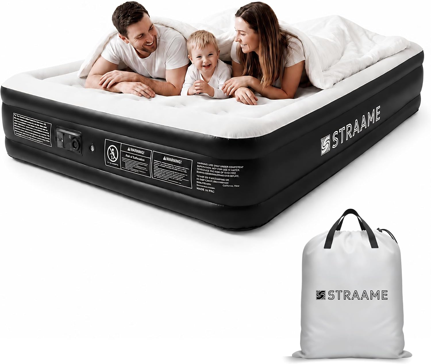 Double Air Bed with Built-in Pump