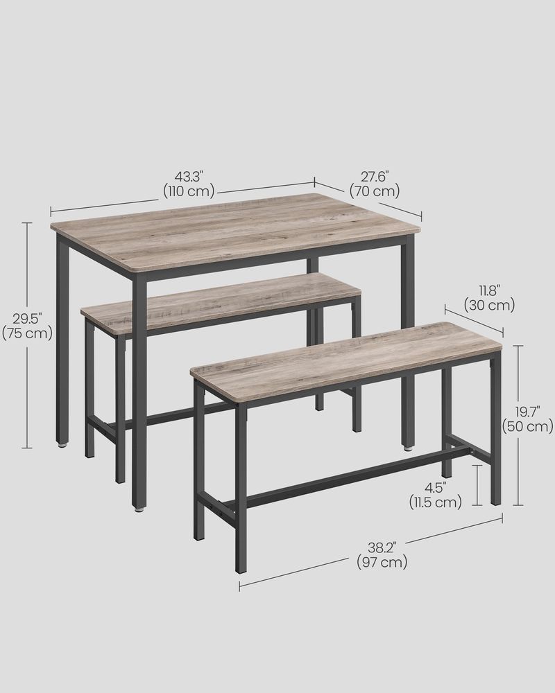 Dining Table with 2 Benches
