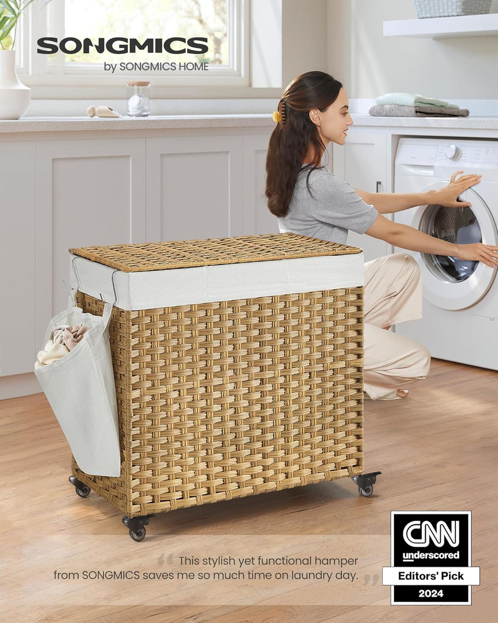 Laundry Hamper with Lid (37 Gal Capacity)