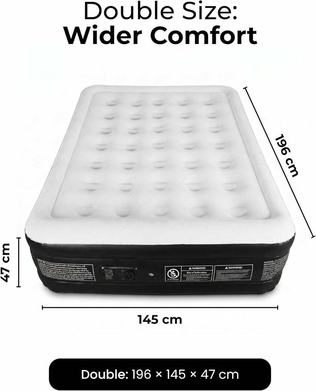 Double Air Bed with Built-in Pump