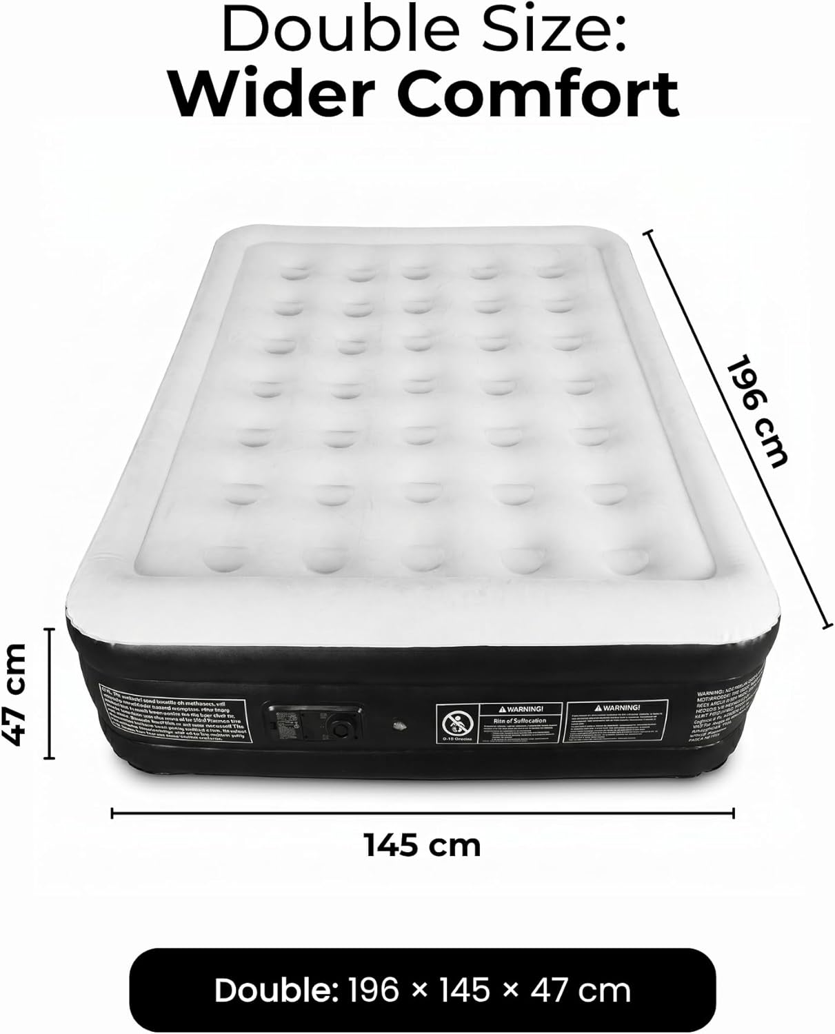 Double Air Bed with Built-in Pump