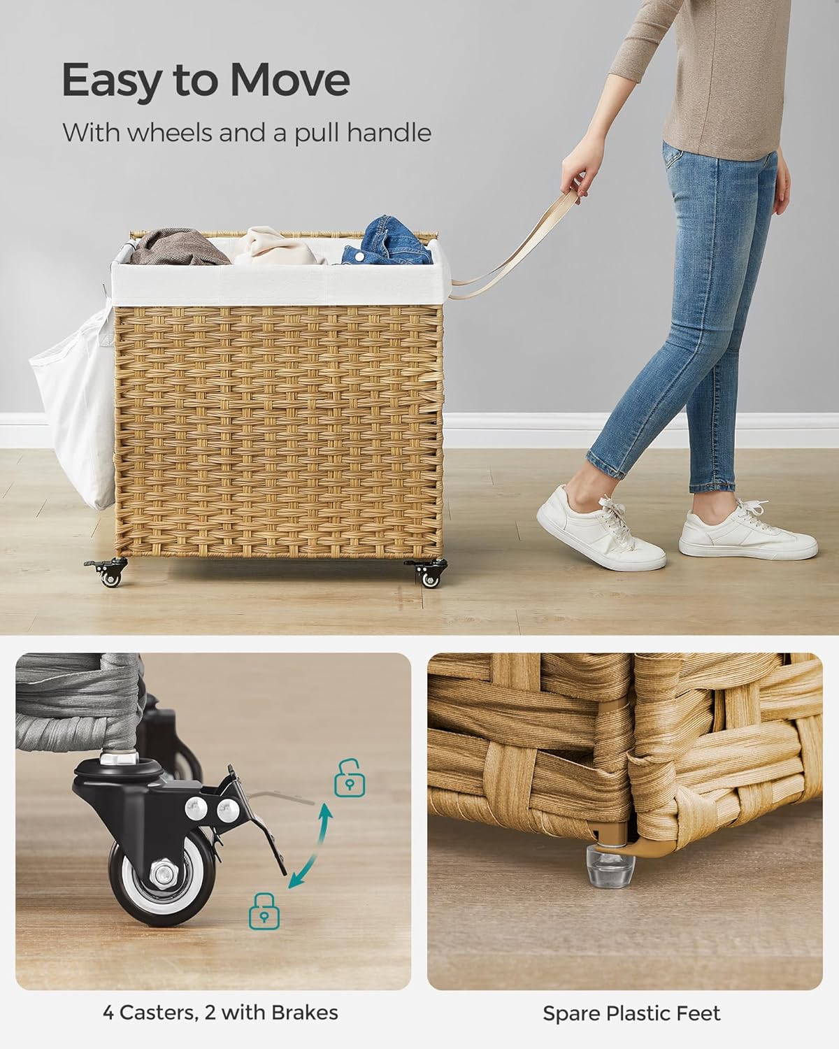 Laundry Hamper with Lid (37 Gal Capacity)