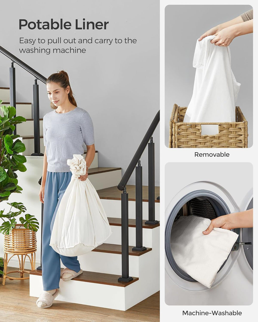 Laundry Hamper with Lid (37 Gal Capacity)