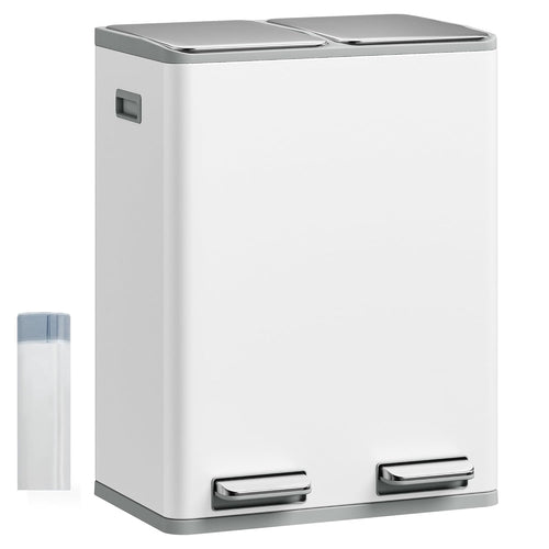 2-in-1 Stainless Steel Bin (2 x 30L) + 15 Bags Included
