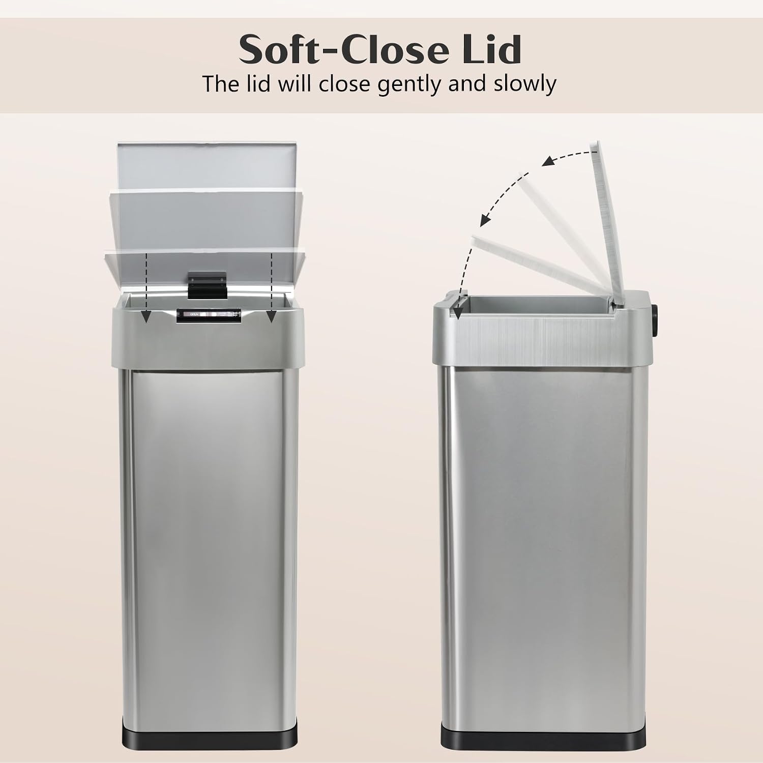 50L Stainless Steel Touchless Bin