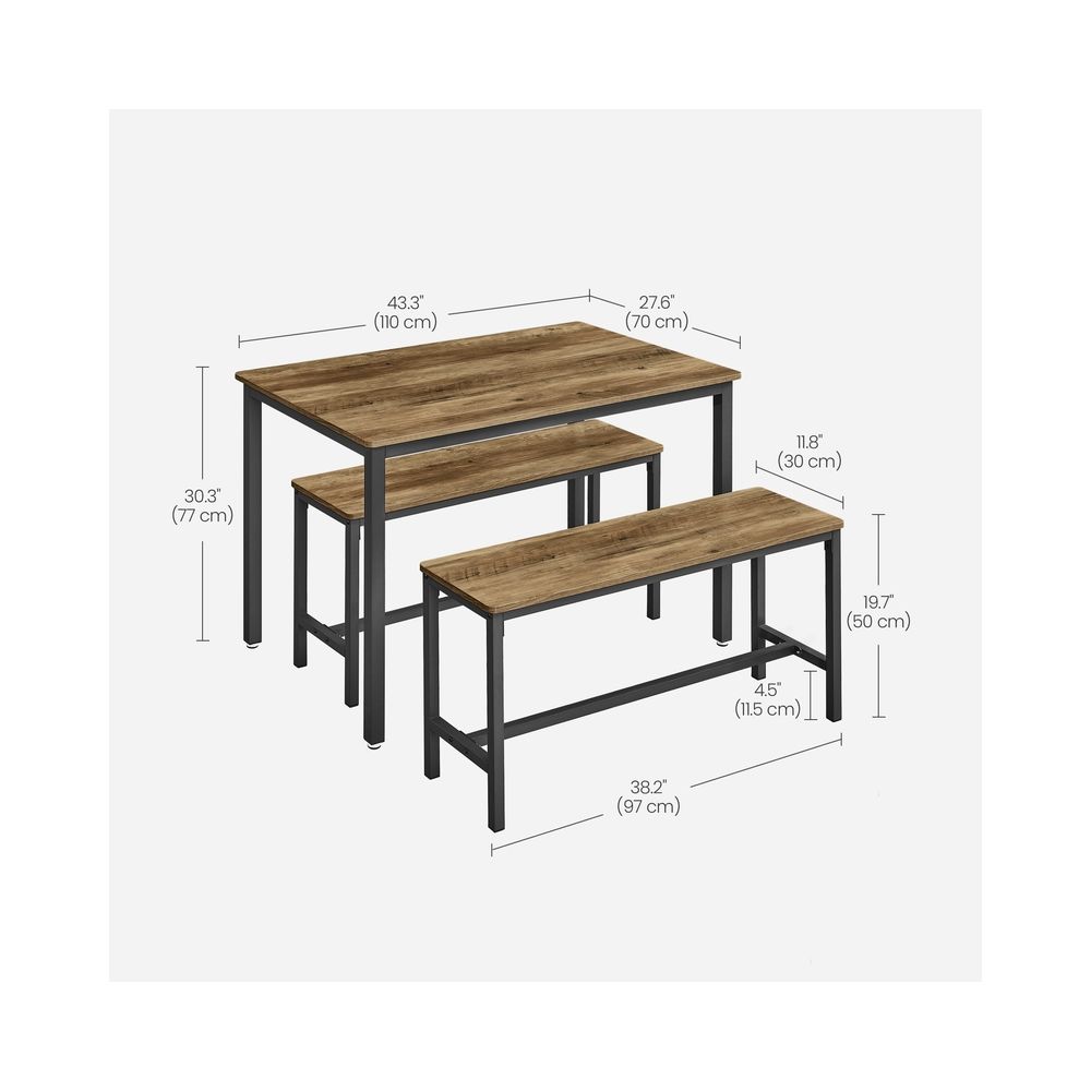 Dining Table with 2 Benches
