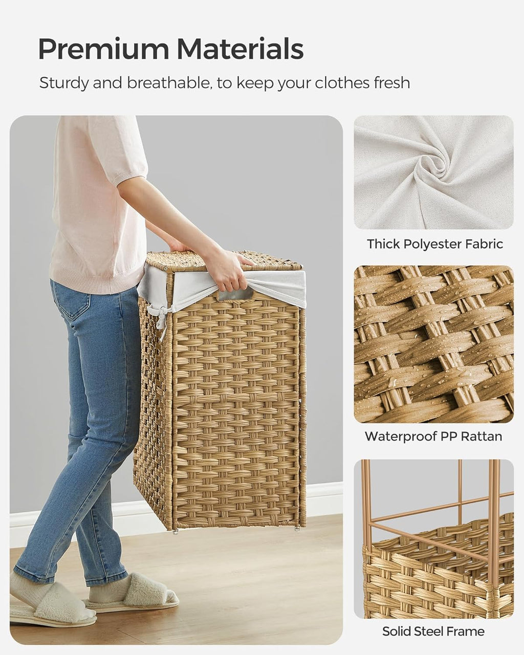 Laundry Hamper with Lid (37 Gal Capacity)