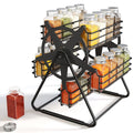 SNTD Rotating Spice Rack Organizer Ferris Wheel design with spice jars and labels
