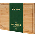 Kikcoin Extra Large Bamboo Cutting Board 17x11 with juice groove