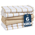 LANE LINEN Cotton Kitchen Towels Set 6-Pack 18x28 absorbent dish towels beige