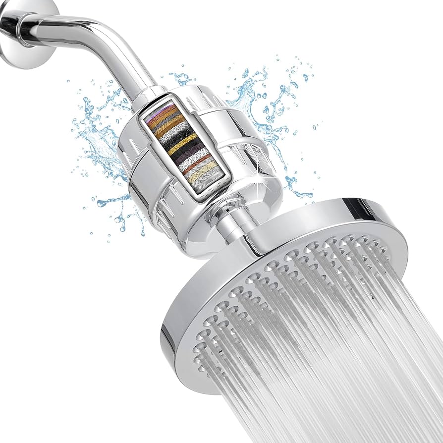 Eolax High-Pressure Filtered Shower Head 6 inch rain shower 20-stage filtration chrome